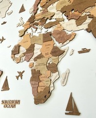 Birch Plywood World Map Wall Decor – Retro Style
