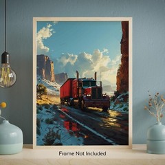 Semi Truck Wall Art Decor Trucking Office Trucker Poster 8X10 Inches Unframed