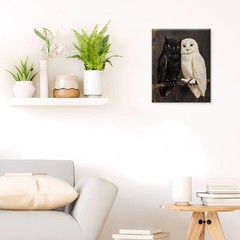 Gothic Owl Wall Art Canvas Print Dark Academia Poster Home Room Decor