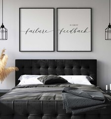 Failure Is Great Feedback, 2 Poster Set, Wall Art Decor, Motivational Quotes