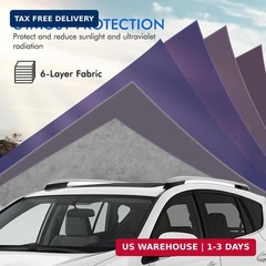 Car Cover Waterproof All Weather, 6 Layers Outdoor Full Exterior Cover Rain Sun