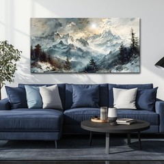 Large Wall Art For Living Room Canvas Wall Decor For Office Abstract Mountain…
