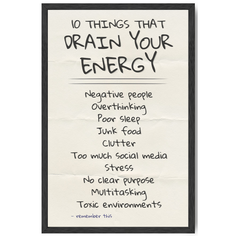 Poster Framed 11×17 Handwritten Note Wall Art Note to Myself Motivational Quote