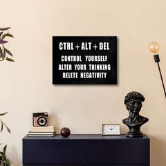 Motivational CTRL+ALT+DEL Classroom Positive Quotes Inspirational Poster Canvas