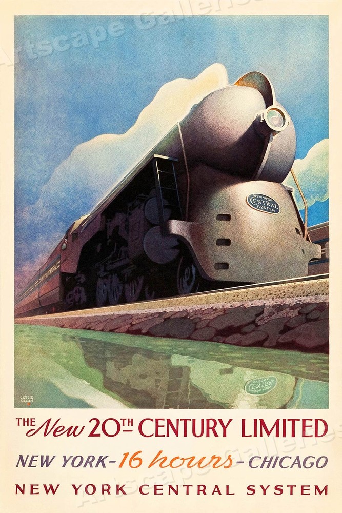 1930s New 20th Century Limited Train NY Central Railway Vintage Poster – 24×36