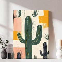Framed Canvas Wall Art Print Modern Plant Wall Decor Ready to Hang Living Room