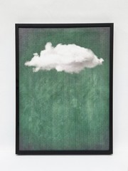 Metal Framed Canvas Wall Decoration Green Cloud Abstract Wall Decor 12×16