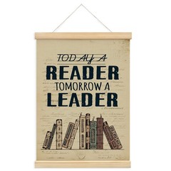 Vintage Book Reading Poster – Today a Reader Tomorrow a Leader Wall Art with …