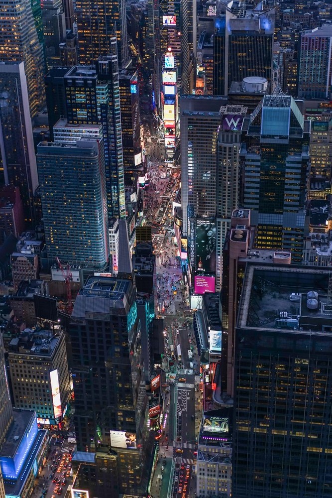 Aerial View of Times Square New York City NYC Photo Art Print Poster 12×18