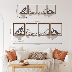 4 Pcs Metal Mountain Wall Art Decor Sculpture Living Room Bedroom Office Indoor
