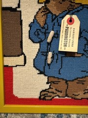 Paddington Bear Needlepoint Framed Wall Art Vintage Eden Toys 1975 12×15