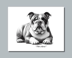 Personalized PIT BULL BULLY Pet Print Photo DOG’S NAME Picture 8×10 11×14 (P3)