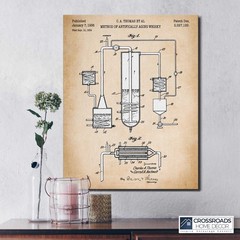 Bar Decorations for the Home Bar Set, Aging Whiskey Patent Canvas Print