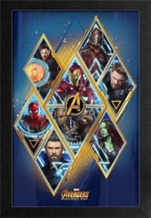 AVENGERS IW AVENGERS IN DIAMONDS13x19 FRAMED GELCOAT POSTER GIFT SUPERHERO COMIC