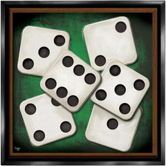 Casino Dice Framed Floater Canvas Wall Art by Molly B. – Perfect for Gamers!