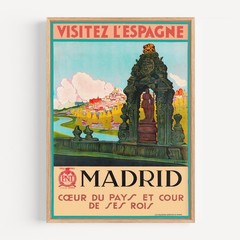 Visitez l_Espagne Madrid Cœur du Pays et Cour de Ses Rois Retro Travel Poster