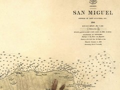Old Map of San Miguel Açores Azores Islands 1870 Print Framed