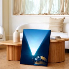 Wall Art Cute Yellow Cartoon Character Flashlight Poster Print Kids Room Decor