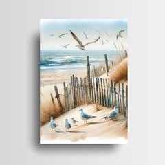 11×14 Beach Dunes Coastal Canvas Print Wall Art