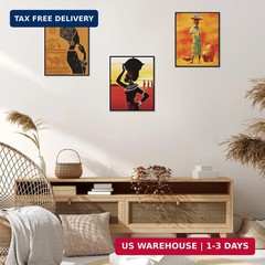 Tenare 9 Pcs African American Wall Art Black Women Canvas Wall Decor African Ame