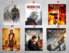 Resident Evil Video Game & Movie Wall Collage Poster Prints