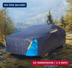 Car Cover Waterproof All Weather, 6 Layers Outdoor Full Exterior Cover Rain Sun