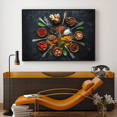 Modern Cooking Herbs Spices Sushi Utensils Spoon Wall Art Picture Canvas Paintin