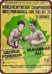 Tin Metal Signs Foreman Rumble in The Jungle Pub Home Decor 8×12