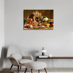 Food Wall Art Fruit Canvas Dining Room Brown Picture Kitchen Wall Decor Vario…