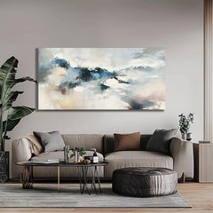 Yuaxker Abstract Wall Art Blue and White Wall Decor Vogue Canvas Painting Art…