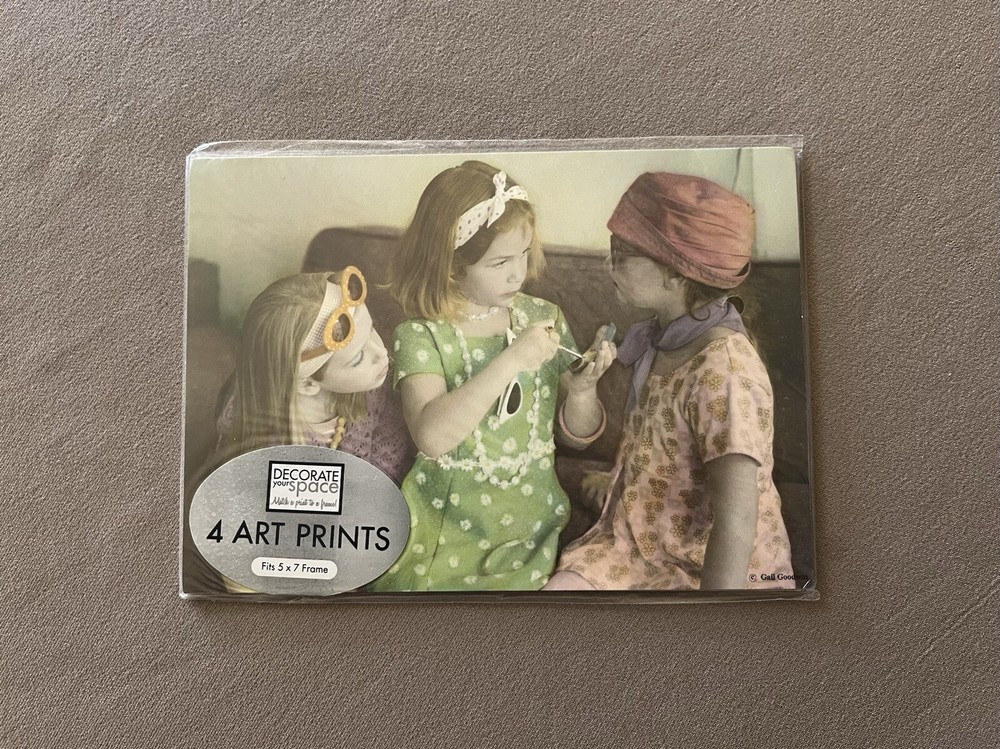 Set Of FOUR “Sleepovers” Themed Contemporary Art Prints~Fits 5” X 7” Frames, New