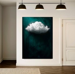 Emerald Green Canvas Wall Art, Abstract Minimalist Print, Dark Modern Art Decor.