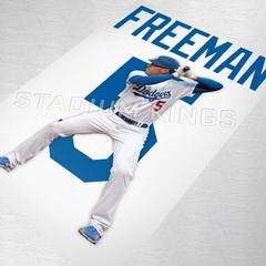 Freddie Freeman Los Angeles LA Dodgers Home Wall Art Print – 11×17 inches