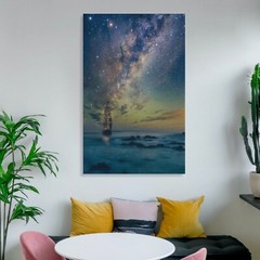 Landscape Poster Starry Unframed Interior Canvas Wall Art 12×18 Inch 1-Piece