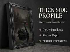 Gothic Dark Academy Wall Art Black Swan Painting Picture Country style animal…
