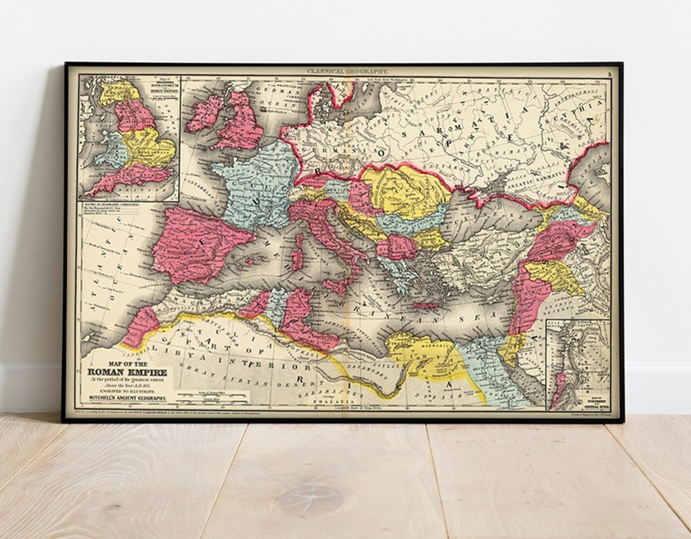 1875 Roman Empire Map – History Gifts For Men Women Teachers – History Of The…