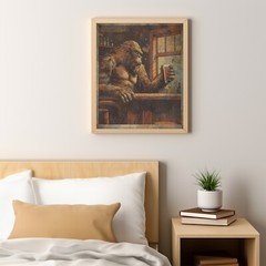 Vintage BIGFOOT BEER Wall Art, SASQUATCH Bar Drink Poster, Cryptid Kitchen Decor