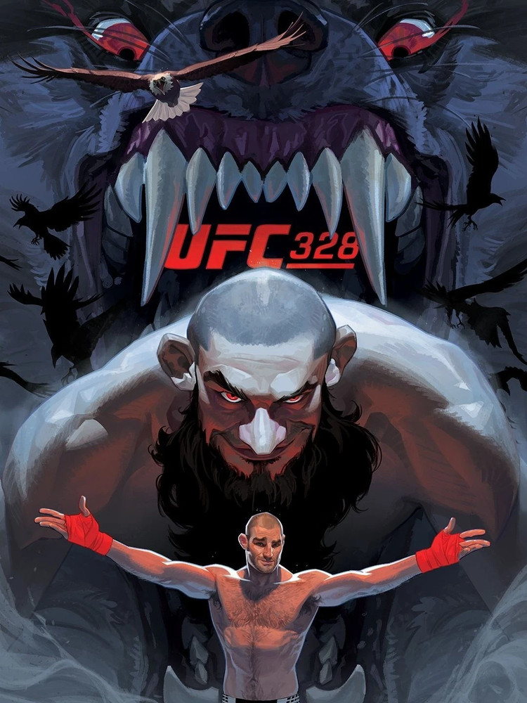 UFC 328 Poster MMA Fight Event Wall Art Print