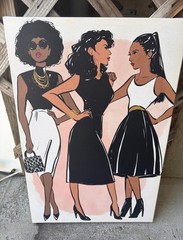 Set of 2 Fashion Canvas Wall Art Prints – Modern Glam Women Décor – Pink & Black