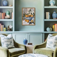 Framed Vintage Oranges Canvas Wall Art, Kitchen Pictures Wall Decor, Rustic F…