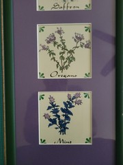 Sage Saffron Oregano & Mint in Purple Matte w/Green/Gold Frame 8.5″ x 22.5″ x 1