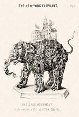 The New York Elephant – National Monument – 1856 – Political Cartoon Poster