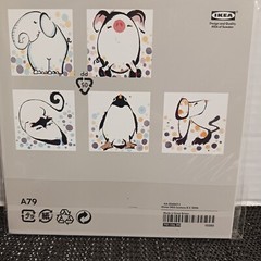 IKEA Kort art cards animal Pastel Gue-Jian Yuan 5 pc prints pictures 5.5″ x 5.5″