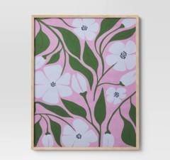 Room Essentials 16″x20″ Flower Print Framed Dorm Room Essentials Wall Art