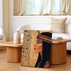 Wall Art Egyptian Queen Portrait Canvas Print Hieroglyphics Ancient Home Decor