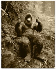 Bigfoot Sasquatch Funny Photo Poster 11×14 Unframed Oddities Vintage Wall Art