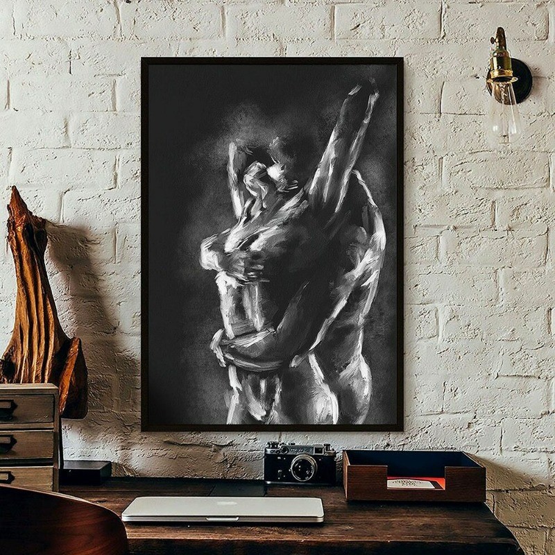 Canvas Painting African Art Black Couple Posters Prints Abstract Canvas Wall Art