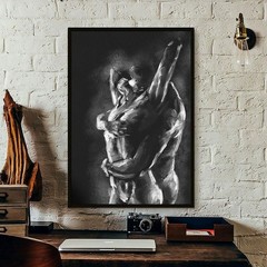 Canvas Painting African Art Black Couple Posters Prints Abstract Canvas Wall Art