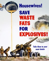 Housewives! Save Waste Fats For Explosives! – 1942 – World War II – Poster