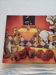 Will Rafuse «Maurice» Gallery Wrapped Canvas Print 48×24 Whimsical Chef Kitchen